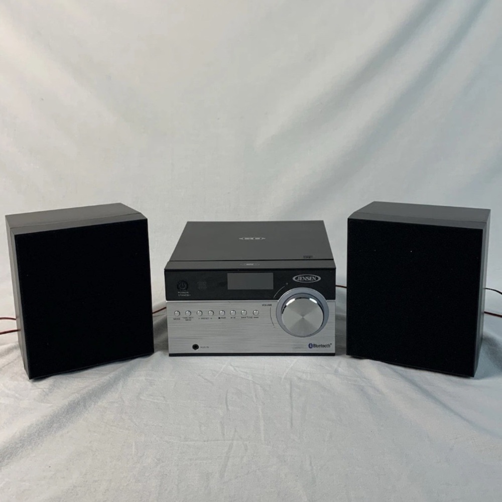 Jensen Black and Silver Bluetooth Speaker System No Remote